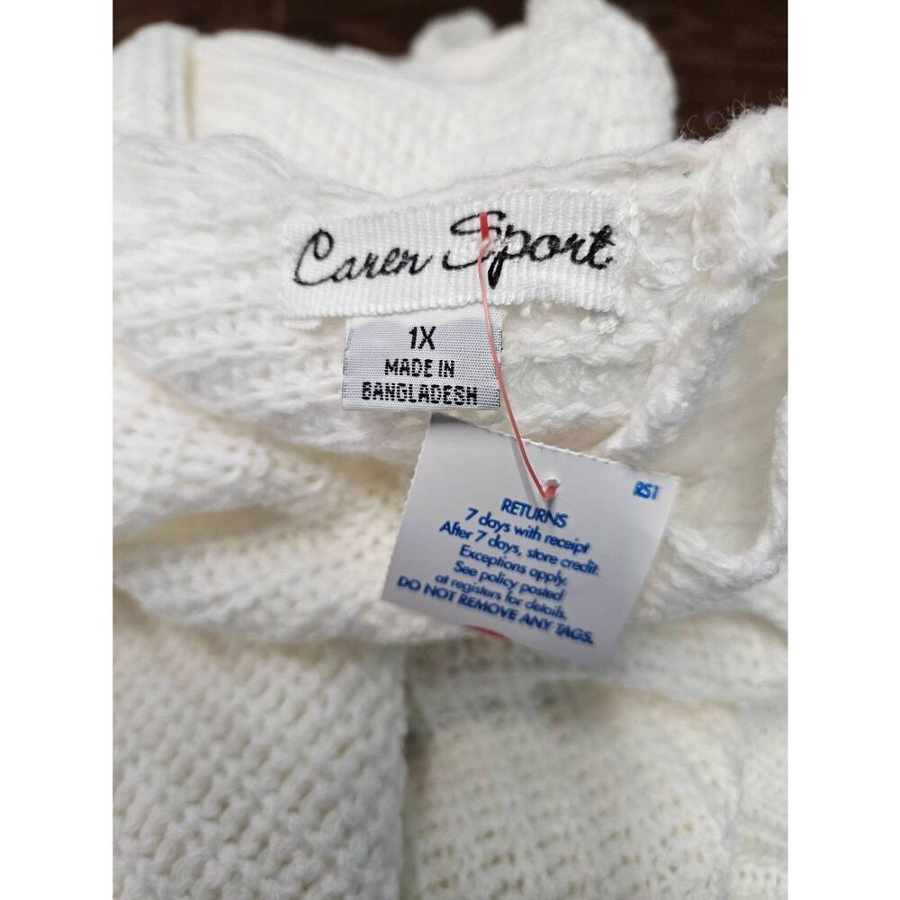 Cream Distressed Sweater Womens Size Large - Picture 6 of 8